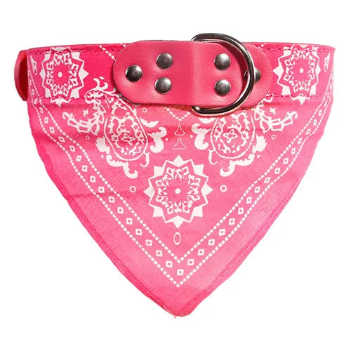 Adjustable Dog-Cat Bandana, Neckerchief, Neckerchief, Leather Printed