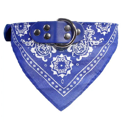 Adjustable Dog-Cat Bandana, Neckerchief, Neckerchief, Leather Printed