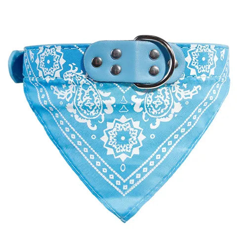 Adjustable Dog-Cat Bandana, Neckerchief, Neckerchief, Leather Printed