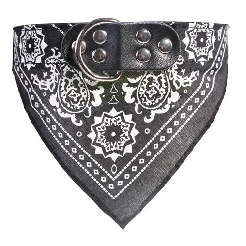 Adjustable Dog-Cat Bandana, Neckerchief, Neckerchief, Leather Printed