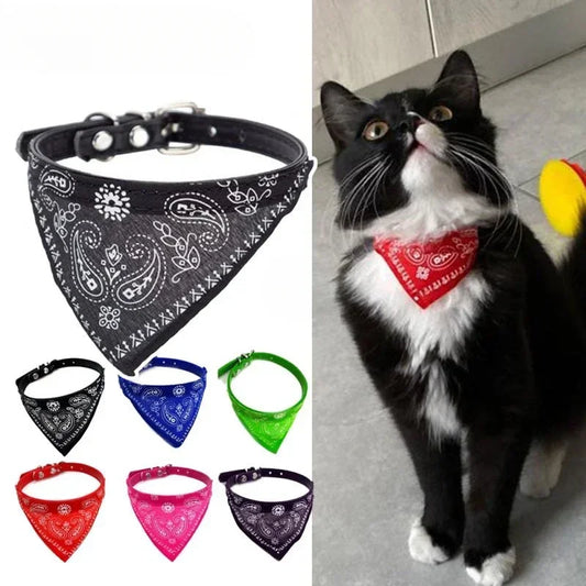 Stylish Bandana Cat – Adjustable Necktie Scarf for Pets