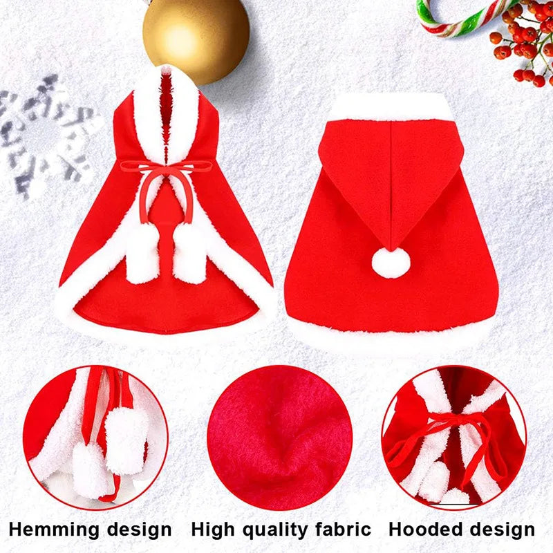 SantaPaws Costume – Festive Cape & Scarf for Pets