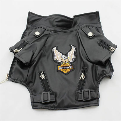 Harley Davidson Leather Jacket – Waterproof Fashion Coat for Small Pets