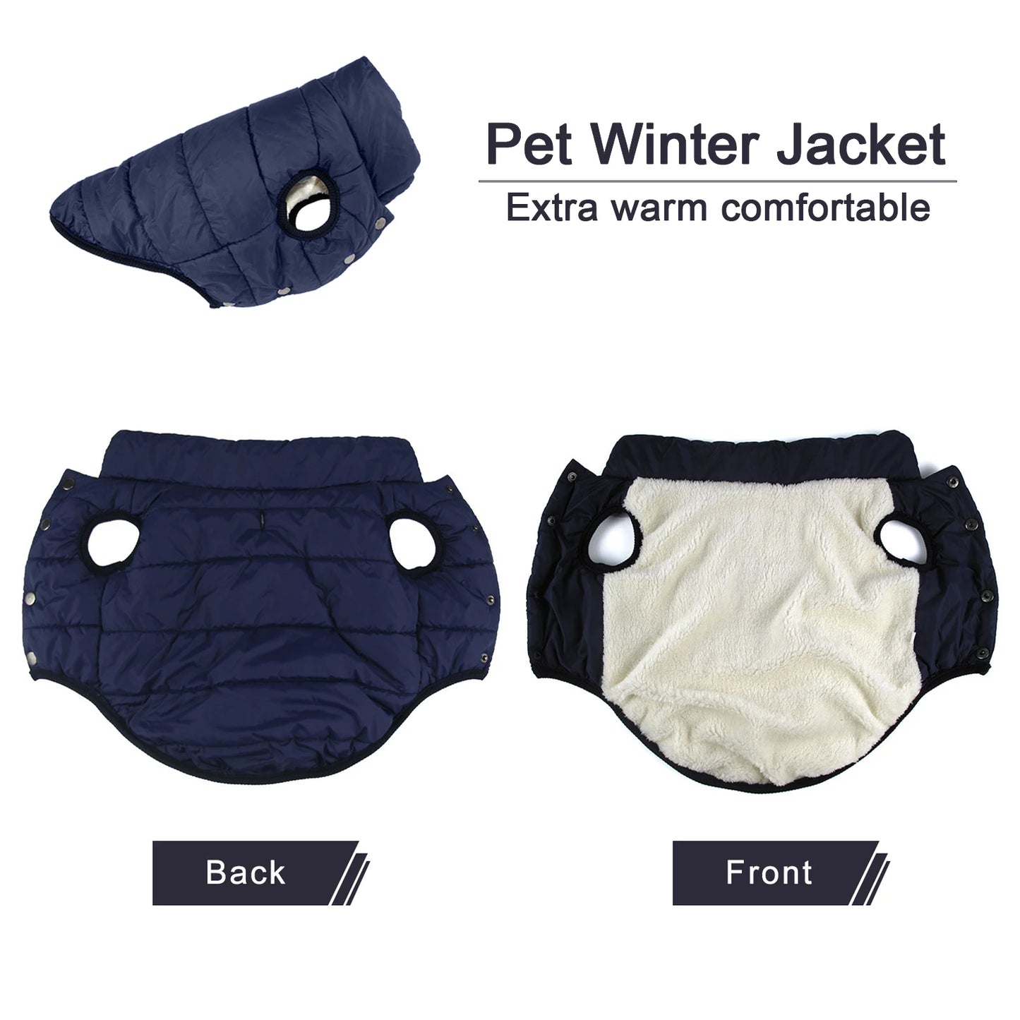 English Style Dog Jacket – Cold-Proof Winter Coat with Fleece Lining