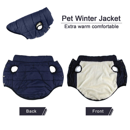 English Style Dog Jacket – Cold-Proof Winter Coat with Fleece Lining