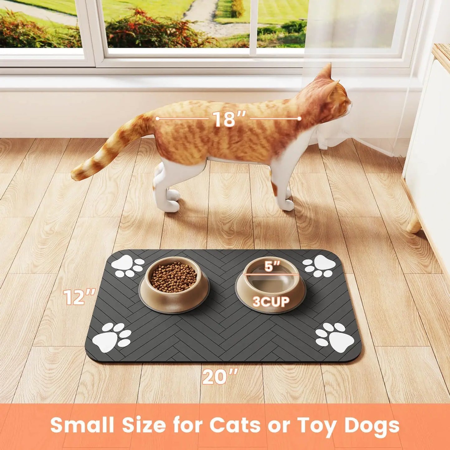 Pet Mat – Non-Slip Waterproof Food & Water Mat