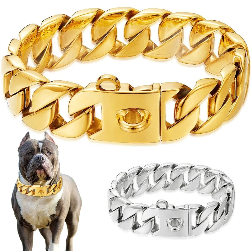 HipHop Choke Collar – Durable Metal Chain for Huge Dogs