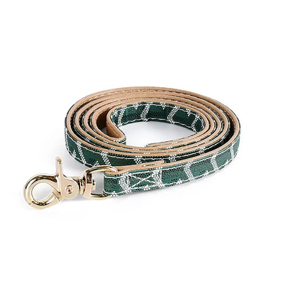 Goyard Leather Collar & Leash Set – Luxury Snakeskin pattern Design