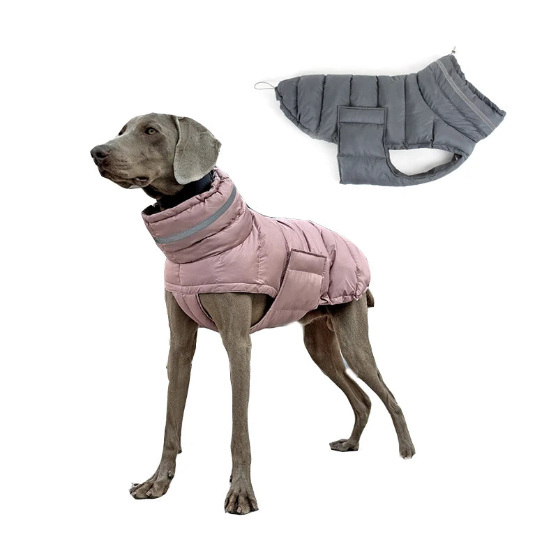 SnowGuard Dog Parka – Windproof & Waterproof Down Jacket for Large Dogs