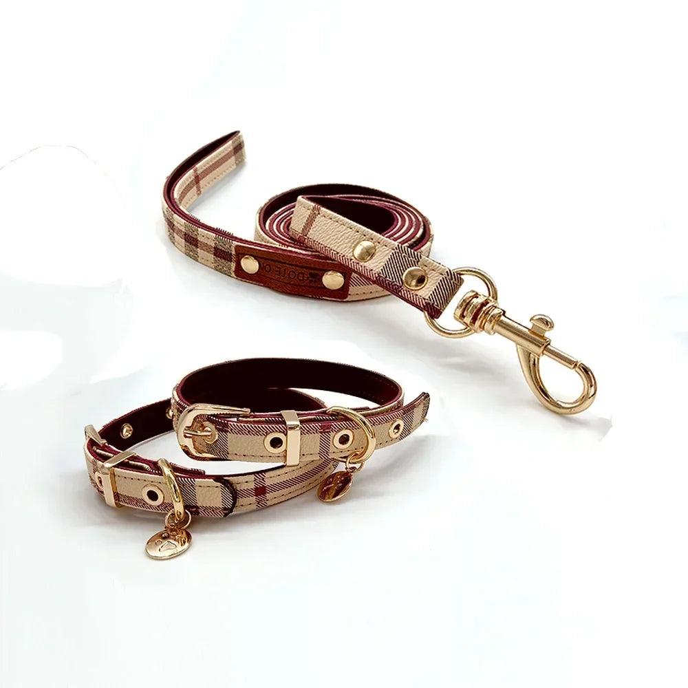 PawLuxe Leather Set – Stylish Collar & Leash for Medium & Large Dogs