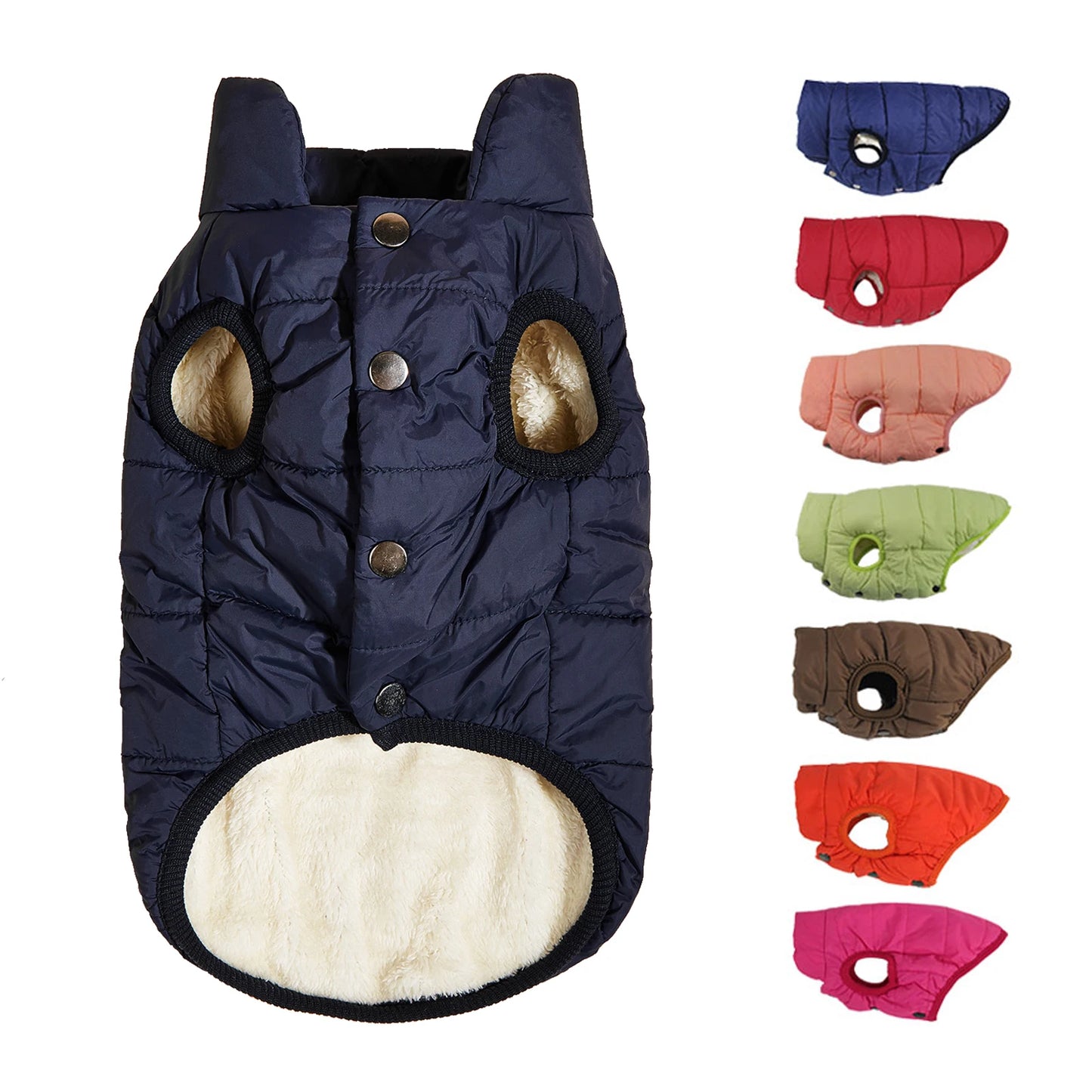 English Style Dog Jacket – Cold-Proof Winter Coat with Fleece Lining