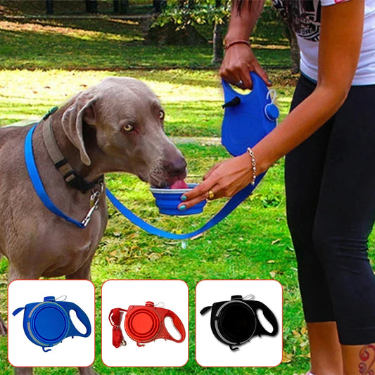 4-in-1 Multifunction Leash - Water Bottle, Bowl & Waste Bag Dispenser